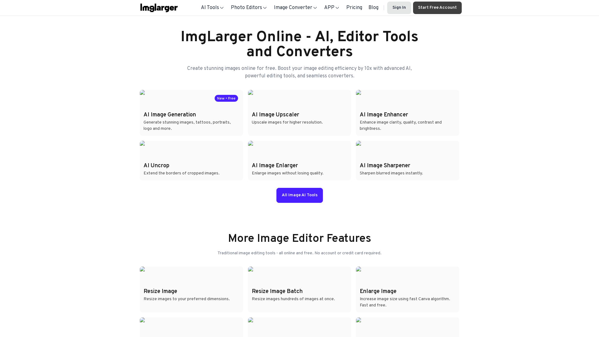 AI Image Enlarger product screenshot