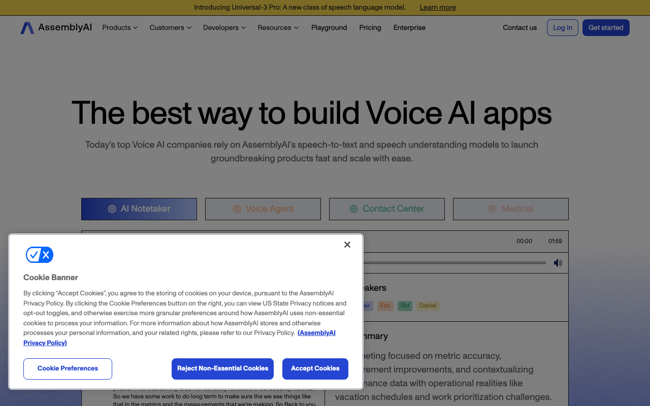 AssemblyAI product screenshot
