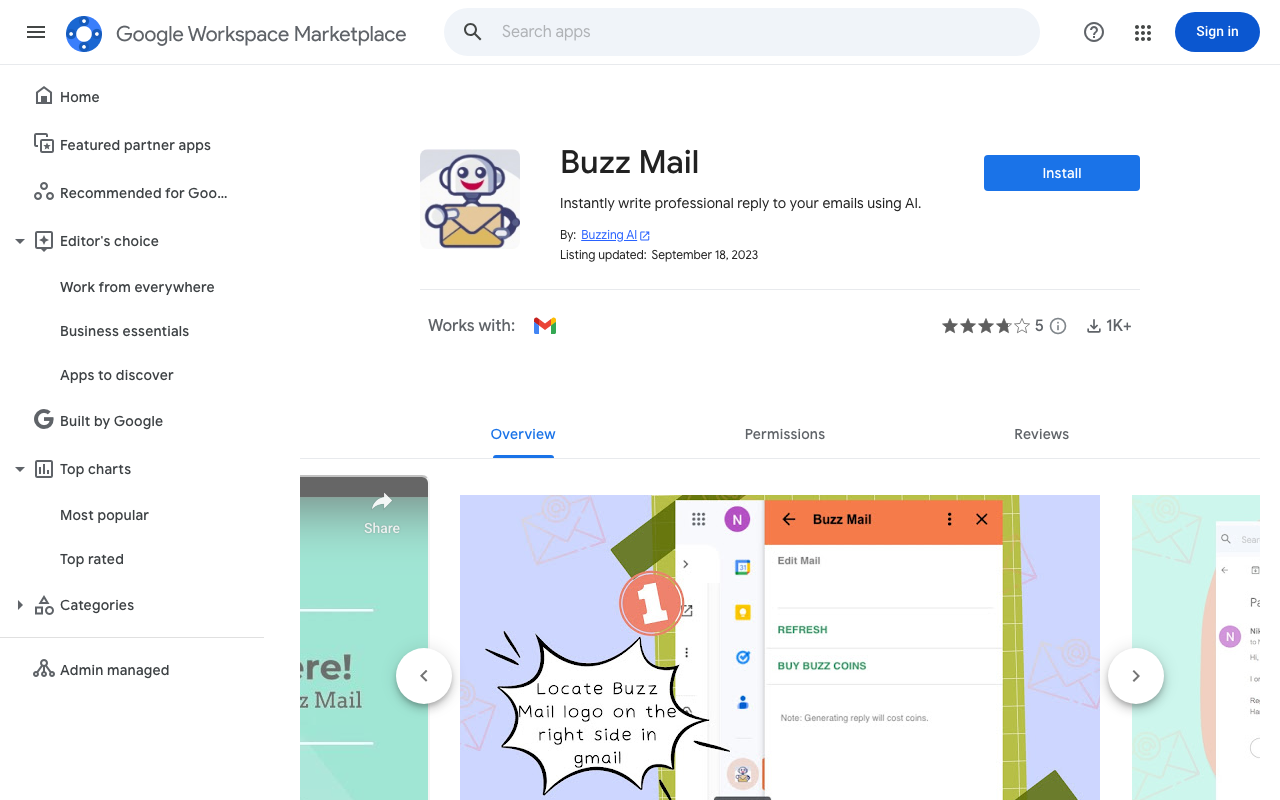 Buzz Mail product screenshot