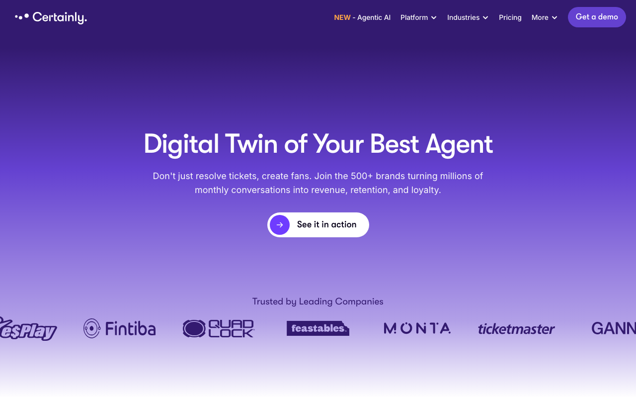 Certainly.io product screenshot