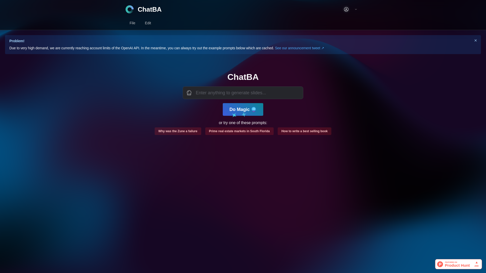 ChatBA product screenshot
