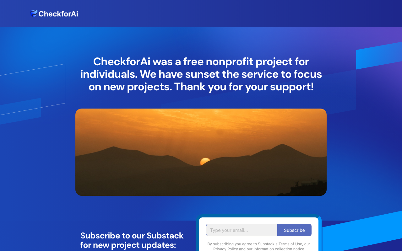 Checkforai.com product screenshot