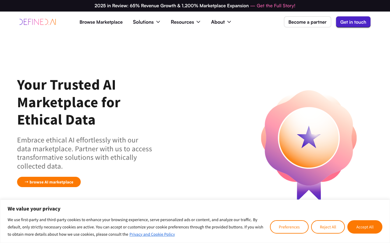 Defined.ai product screenshot