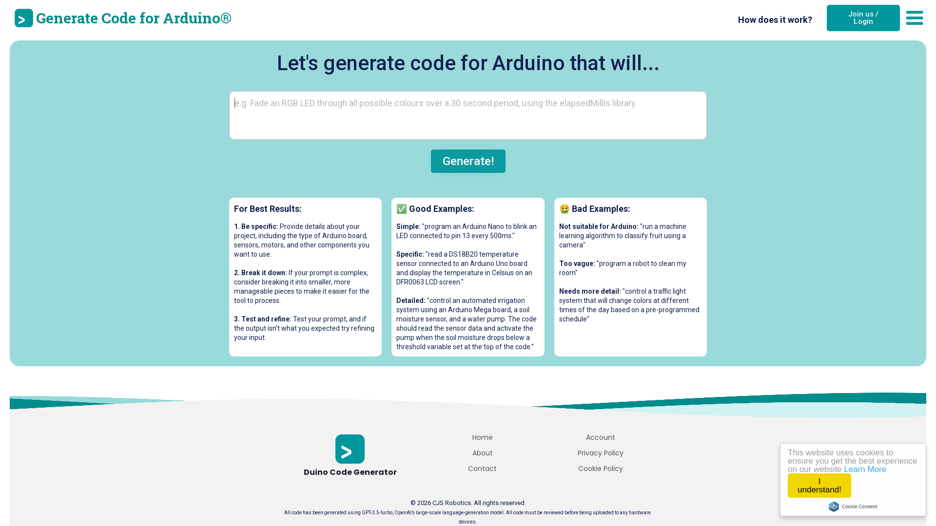 Duino Code Generator product screenshot
