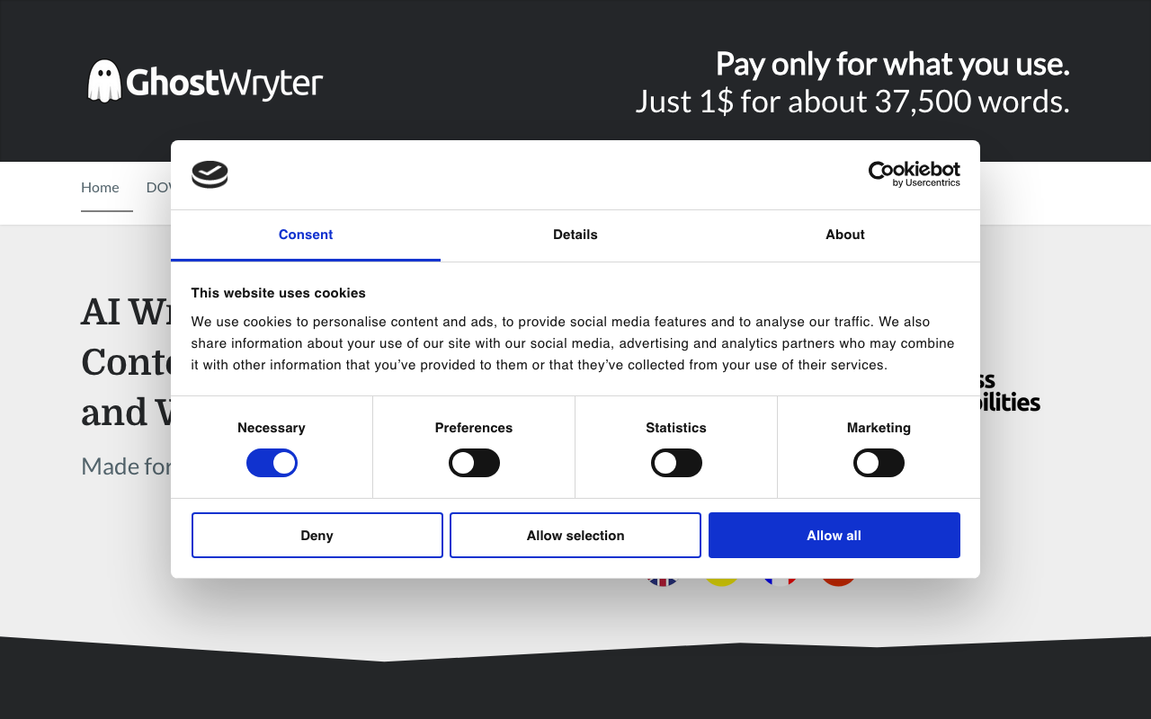 GhostWryter product screenshot
