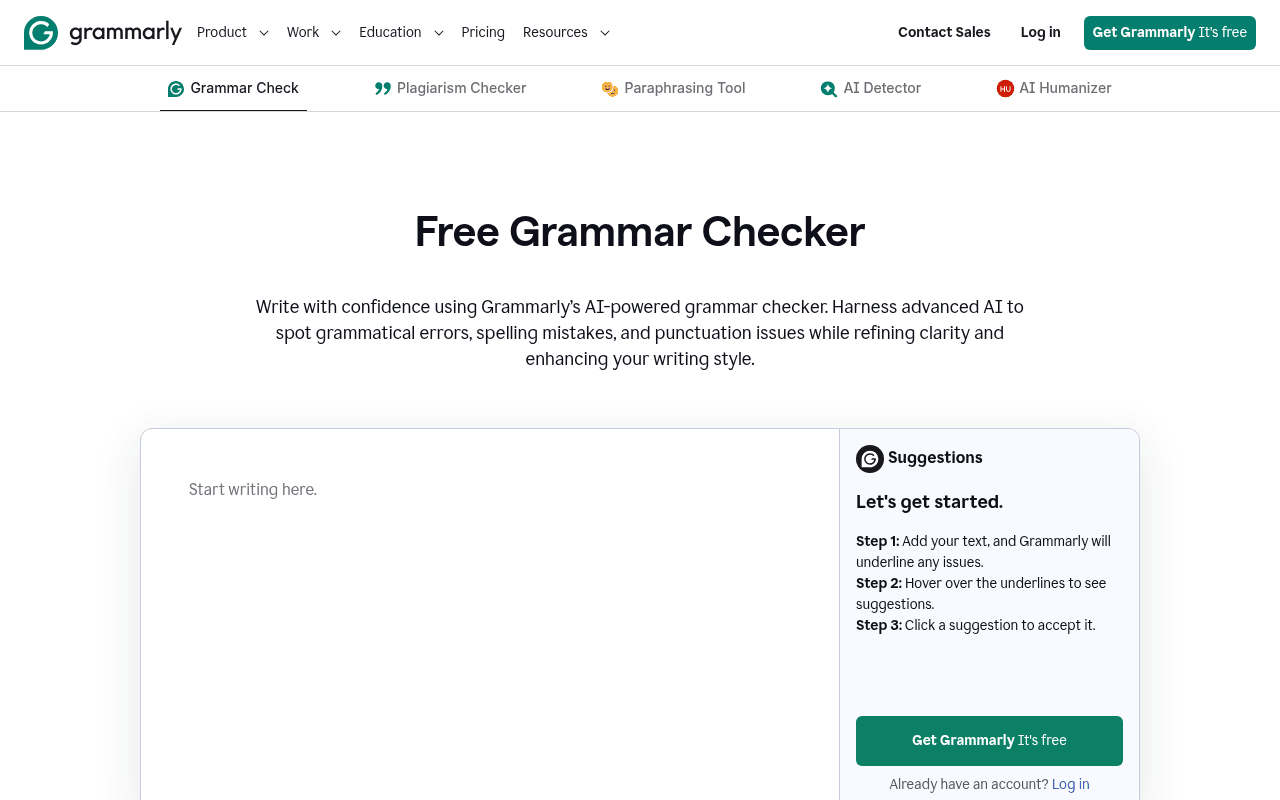 Grammarly product screenshot