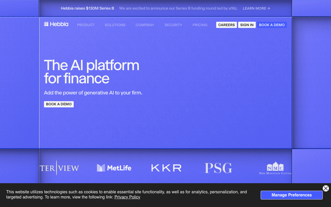 Hebbia product screenshot