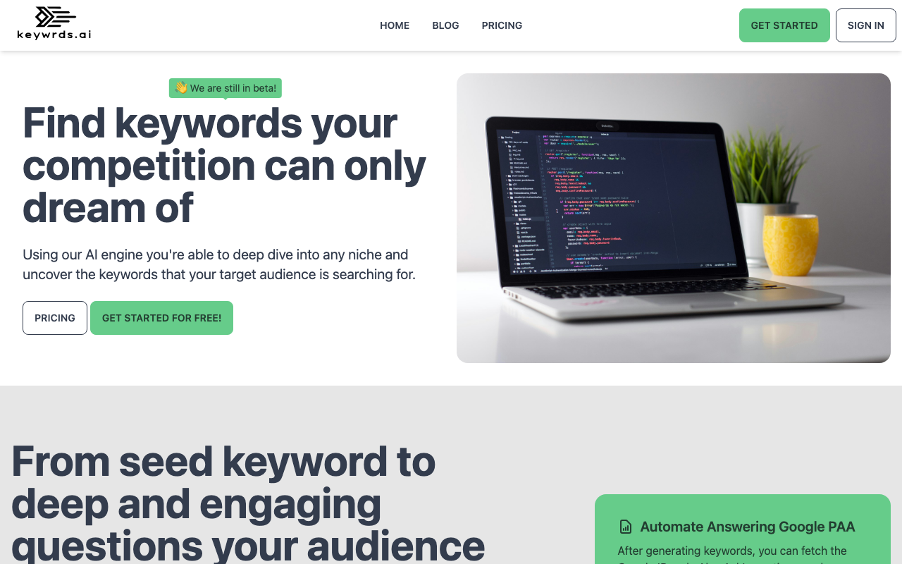Keywrds.ai product screenshot