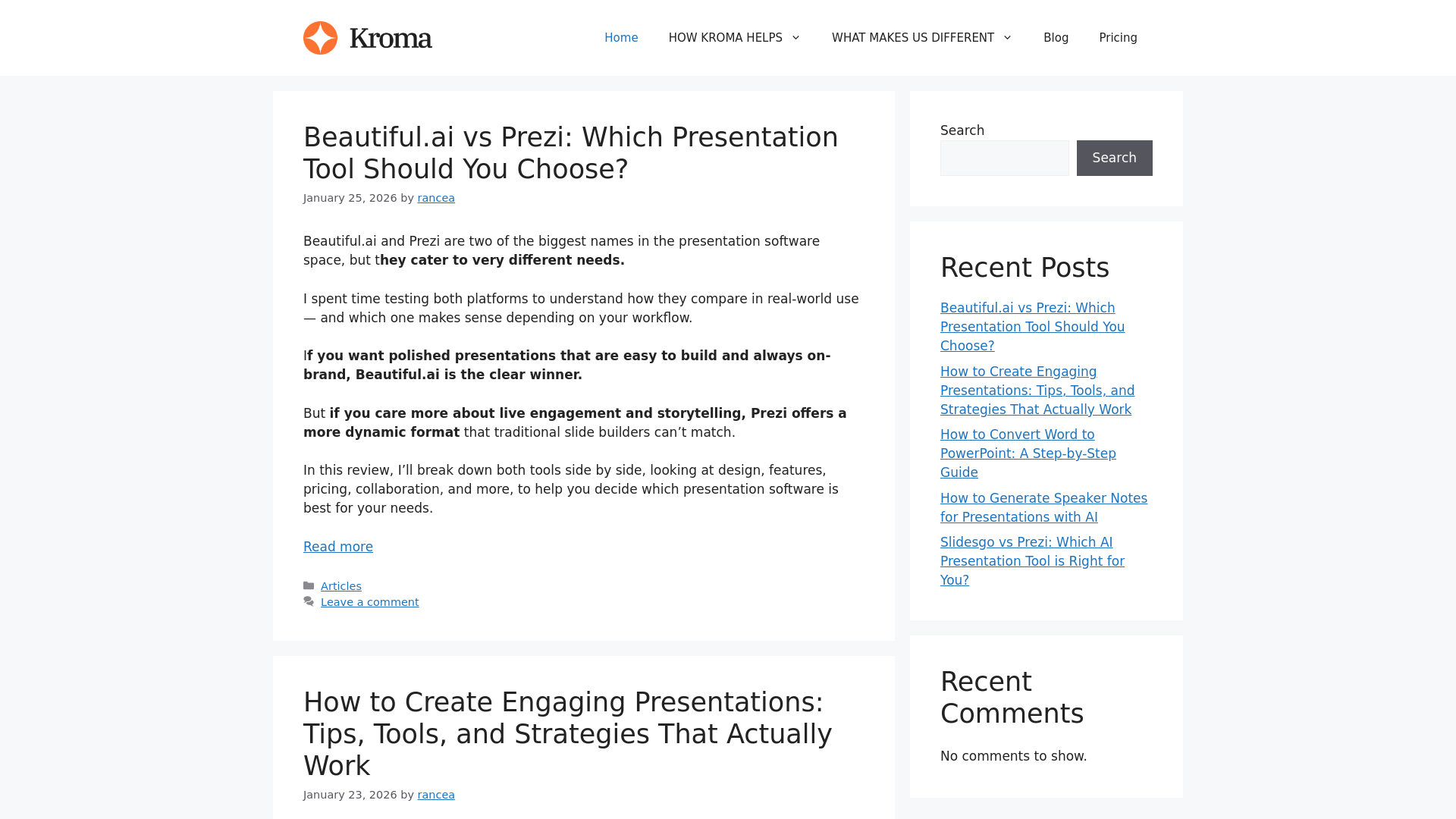 Kroma product screenshot