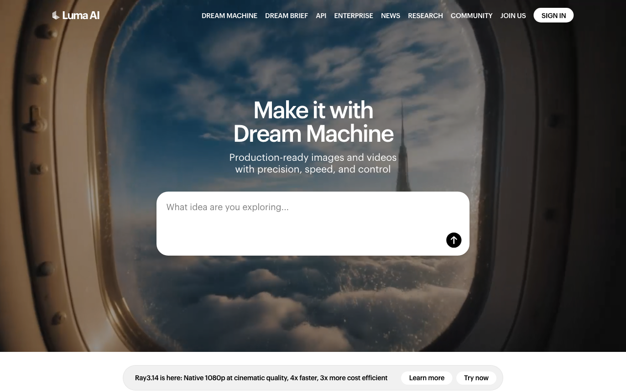 Luma AI product screenshot