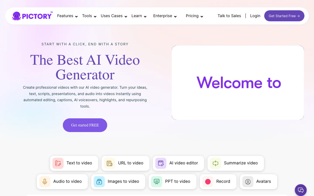 Pictory product screenshot