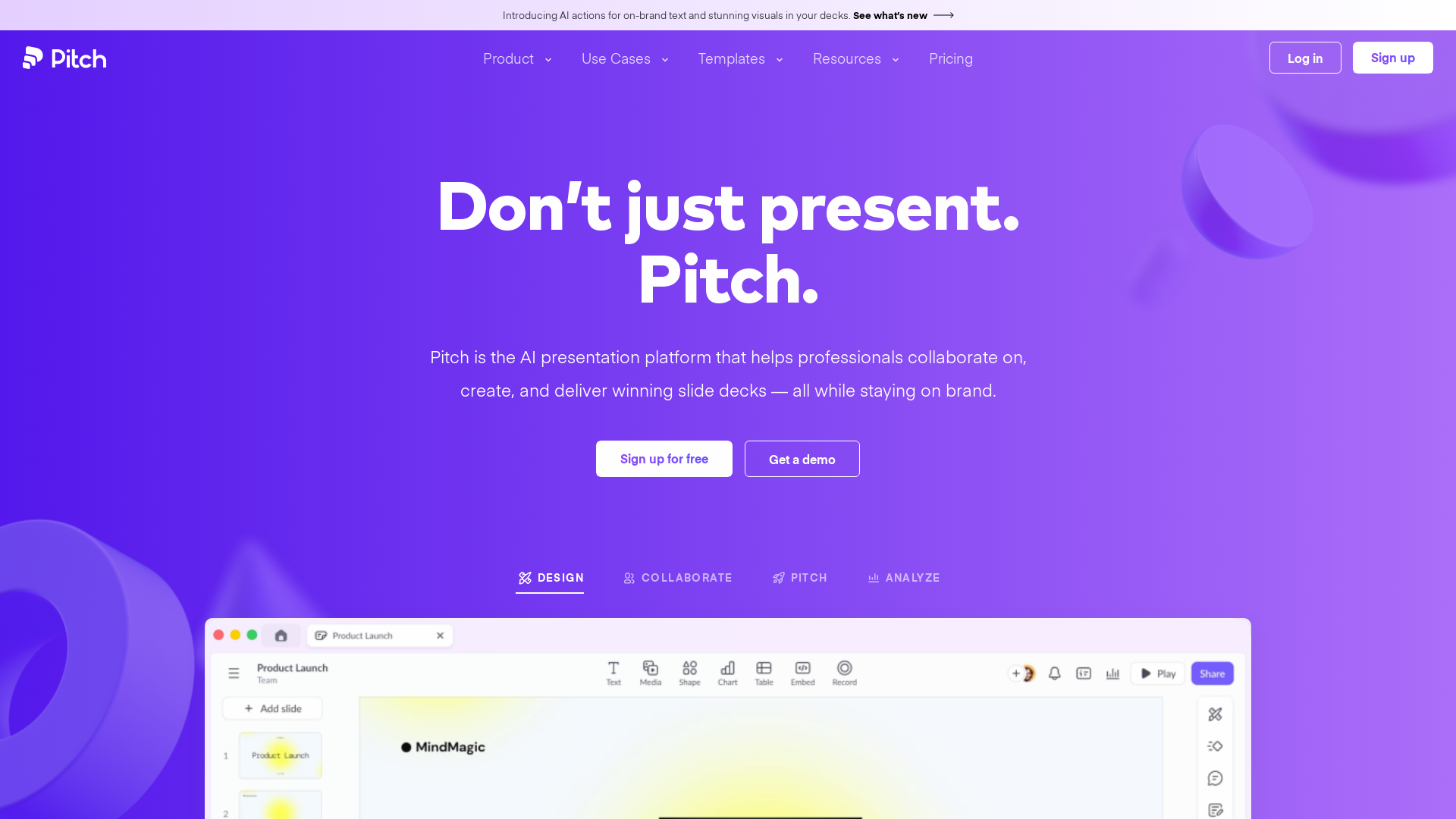 Pitch product screenshot