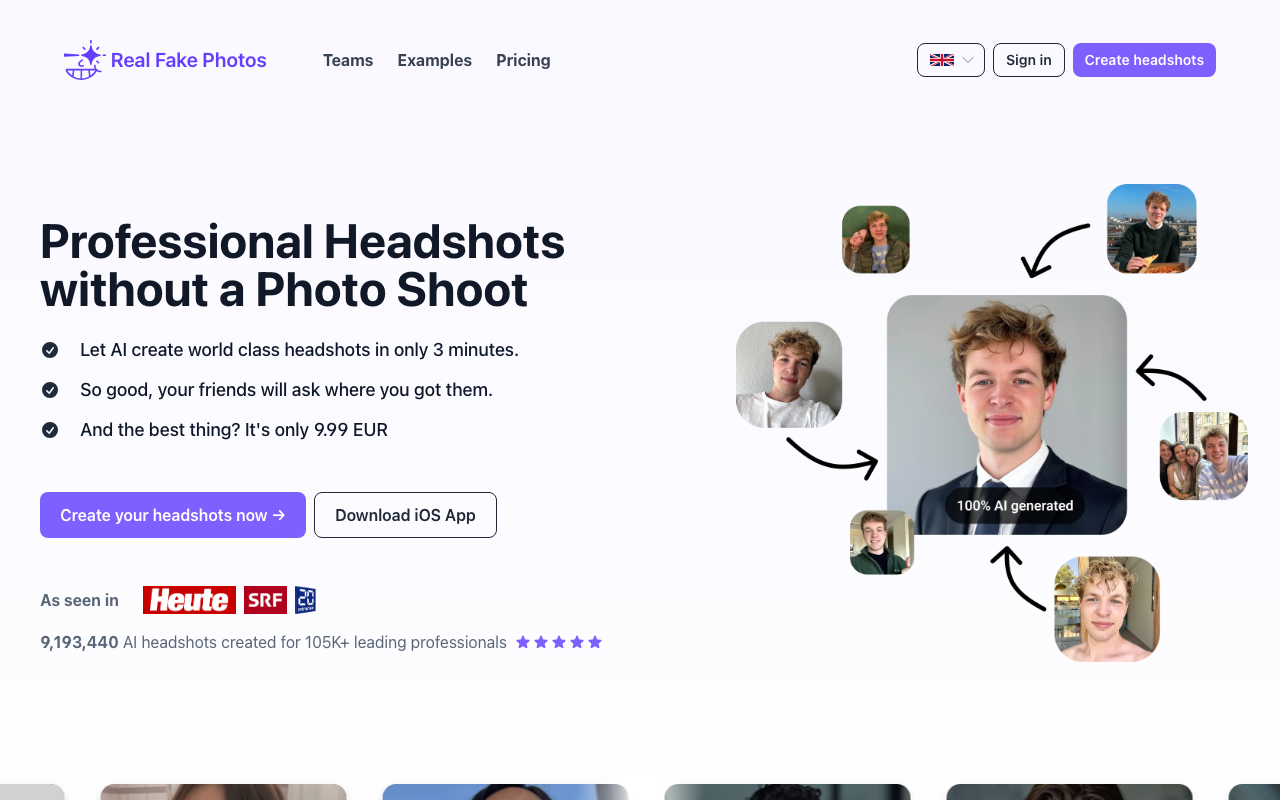 Realfakephotos.com product screenshot