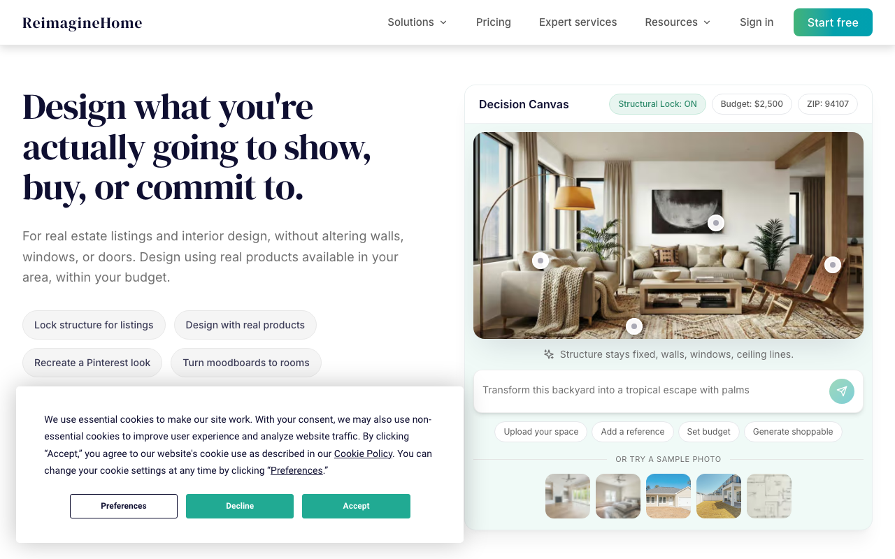 Reimaginehome.ai product screenshot