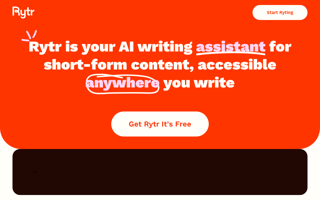 Rytr product screenshot