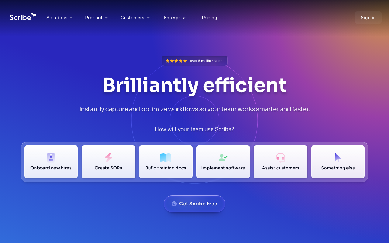 Scribe product screenshot