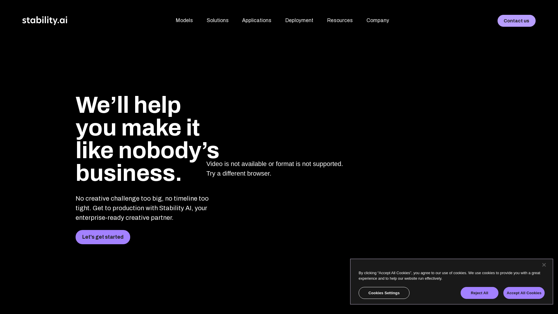 Stability AI product screenshot