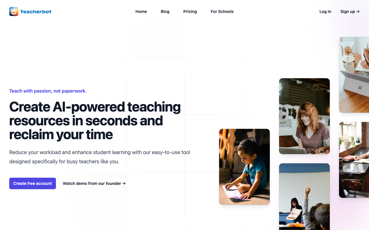 Teacherbot product screenshot
