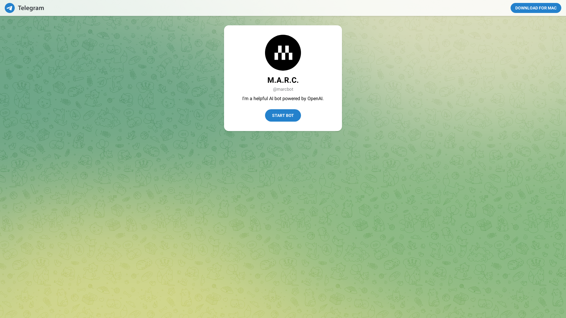 Telegram – Contact @marcbot product screenshot