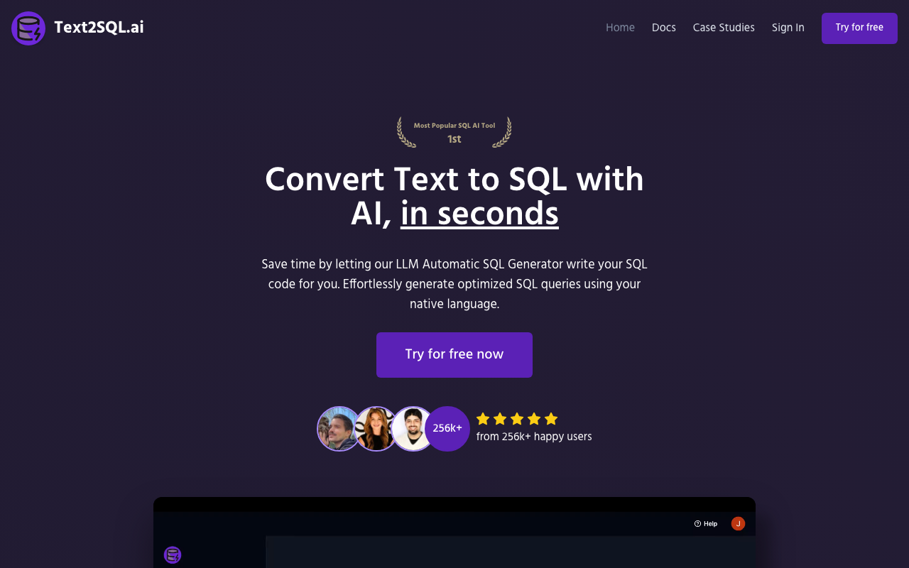 Text2SQL.AI product screenshot