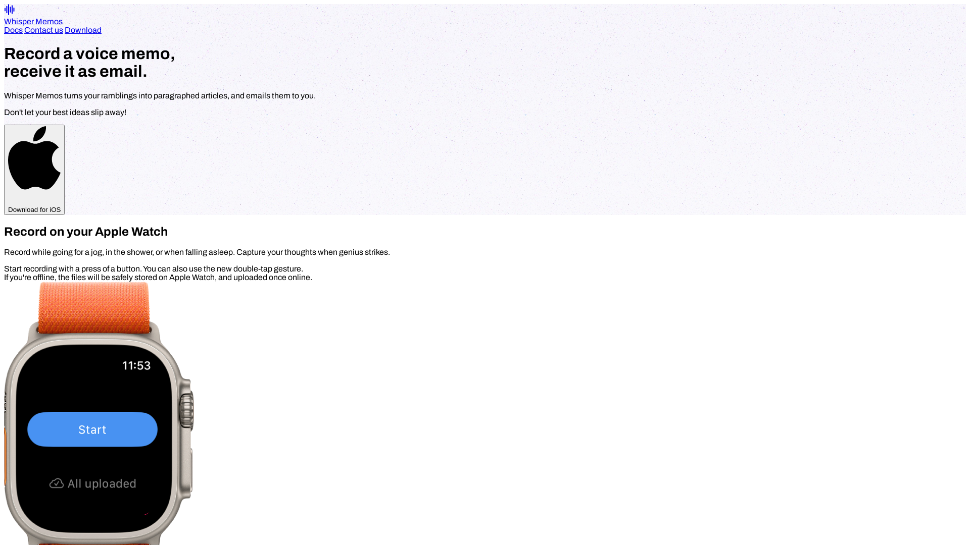 Whisper Memos product screenshot