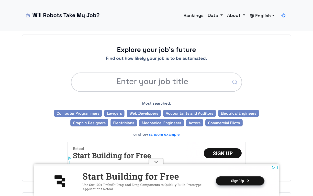 Willrobotstakemyjob.com product screenshot