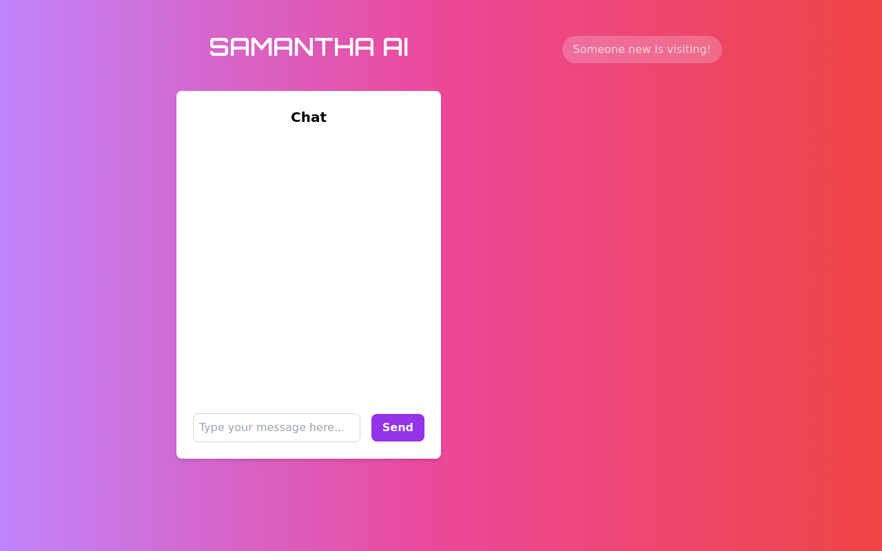 Meetsamantha.ai product screenshot