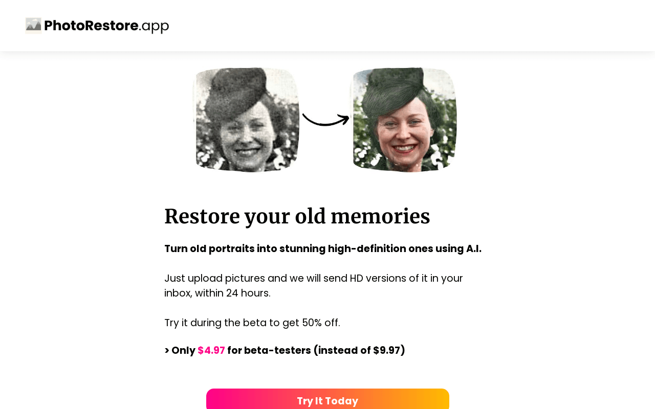 Photo Restore product screenshot