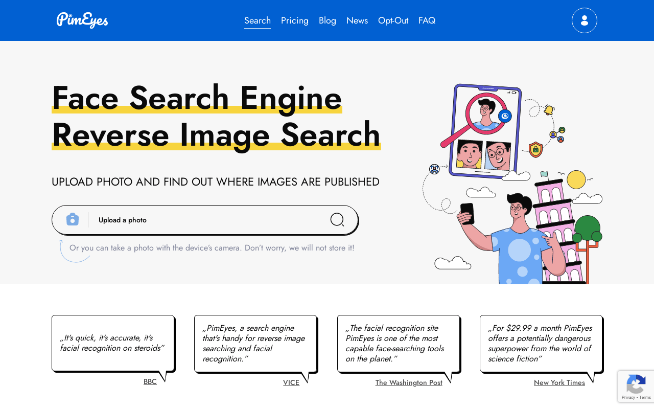 PimEyes product screenshot
