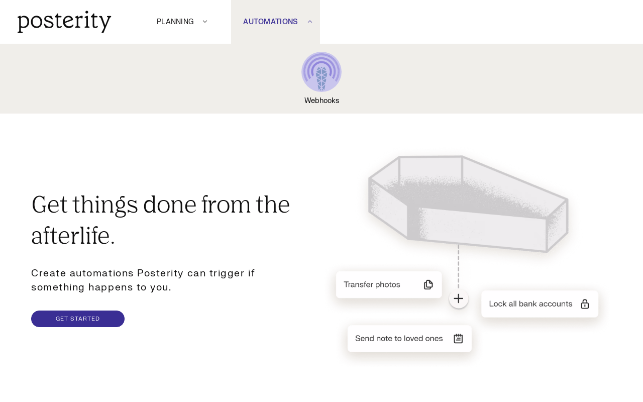 Posterity.life product screenshot