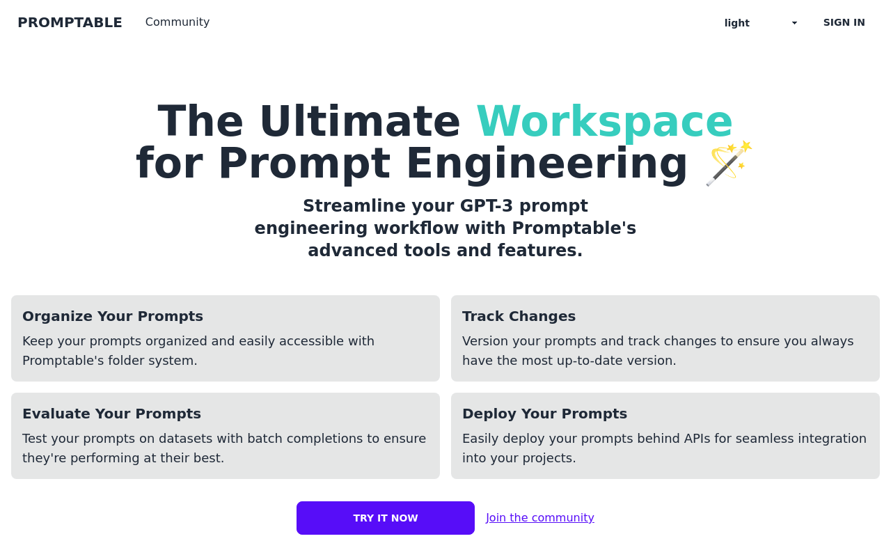 Promptable.ai product screenshot