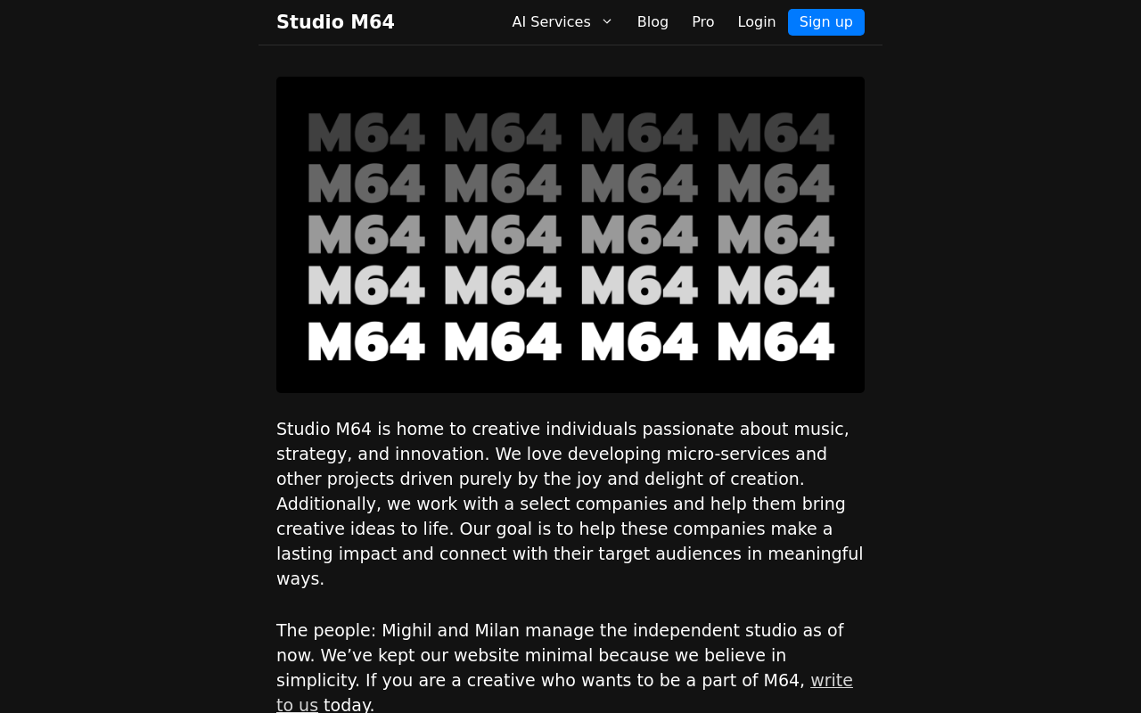 Studio M64 product screenshot
