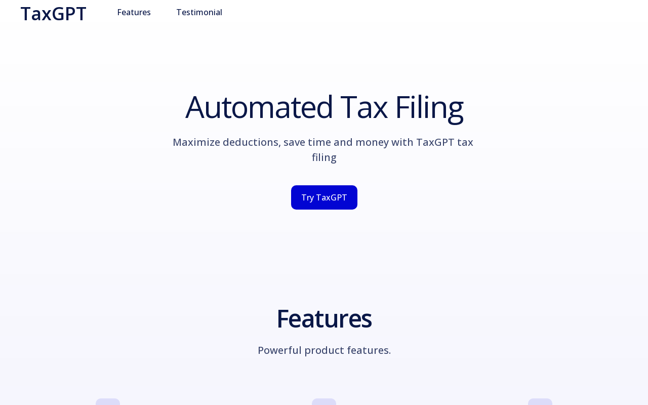TaxGPT product screenshot