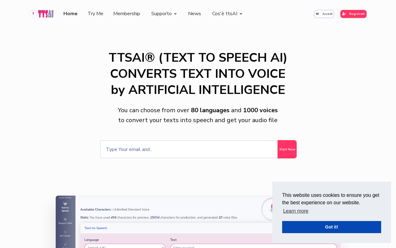 TTSAI product screenshot